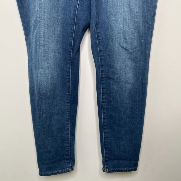 Madewell Curvy Roadtripper Dark Wash Skinny Jeans Womens 32 AN314 Whiskering - Picture 6 of 12